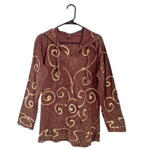 Vintage Women's Hoodie Nepal Hippie Festival Hand Dyed Acid Wash Swirl Free Size